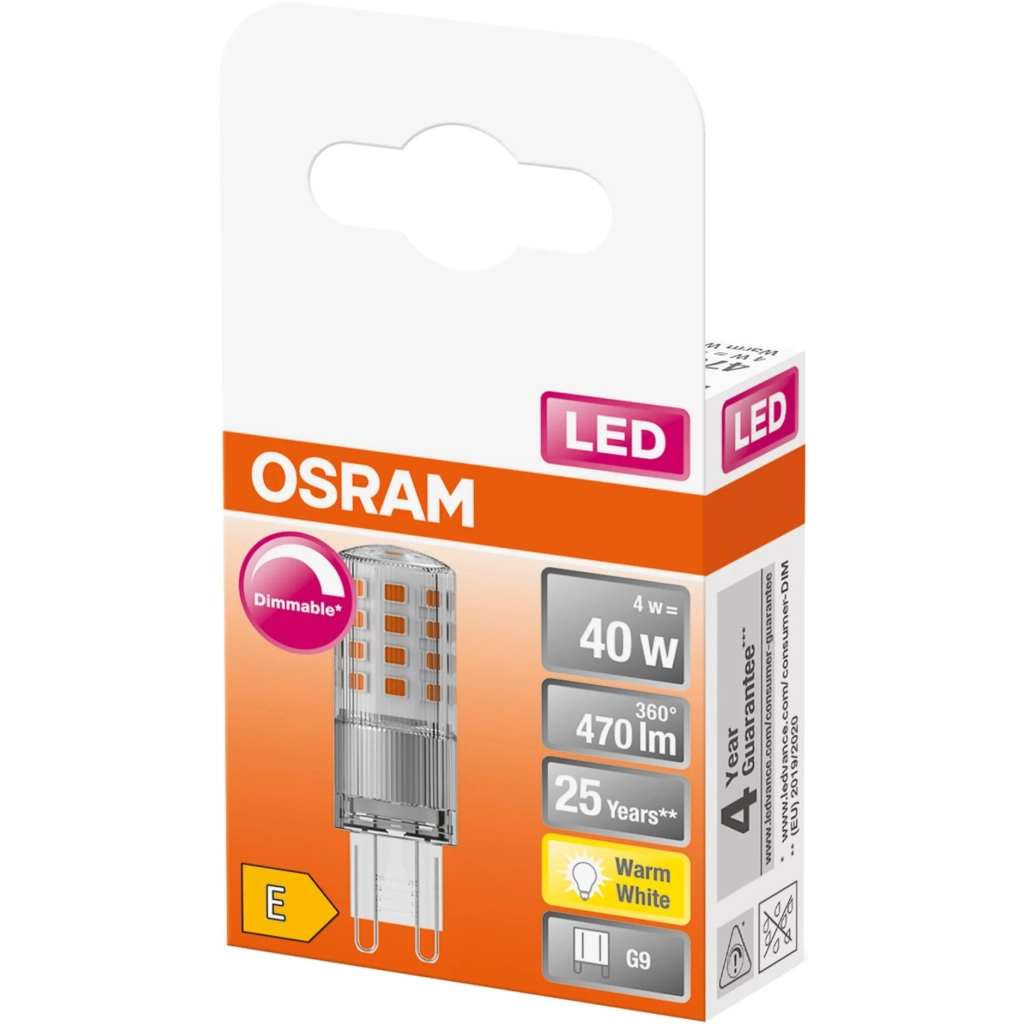 Лампочка Osram LED PIN40 DIM CL 4,4W/827_230V G9 (4058075432246) - изображение 3