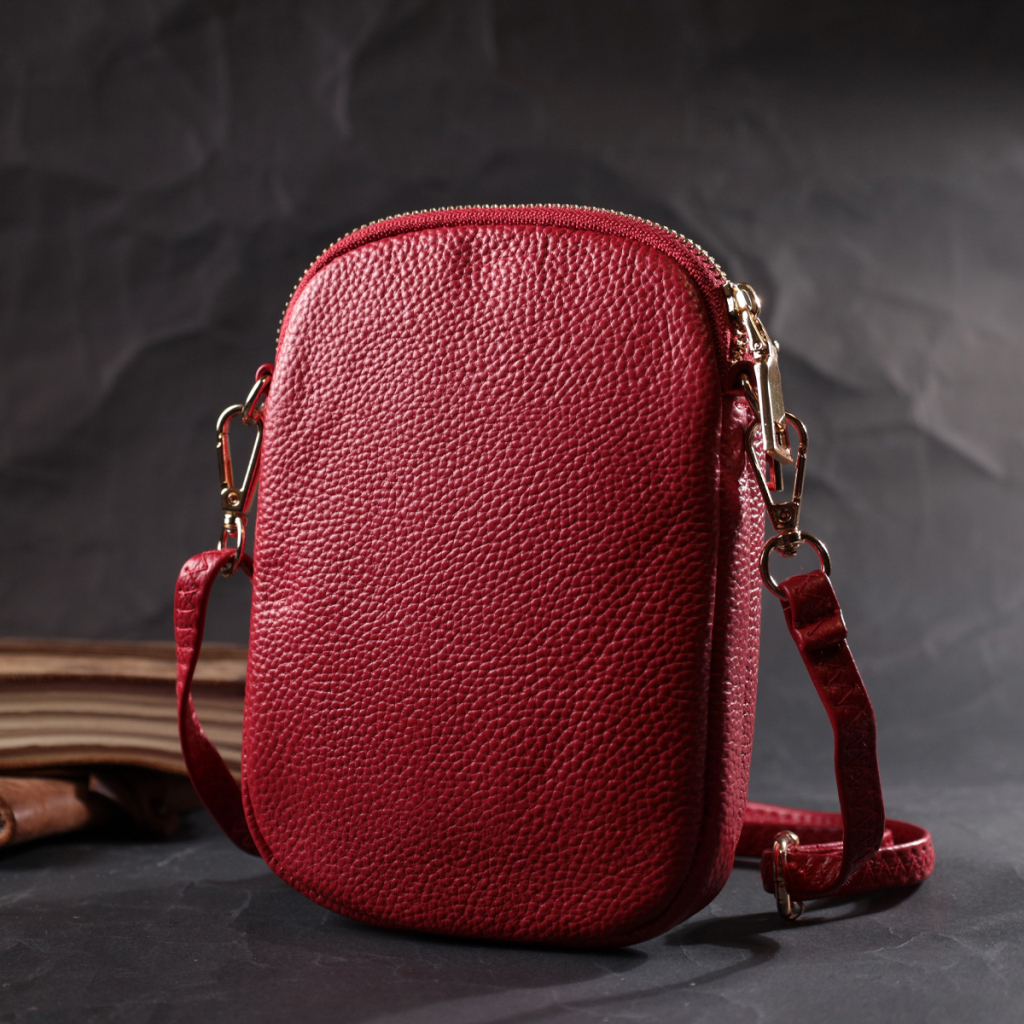 Сумка Vintage З м'якої натуральної шкіри Червона (22340) - зображення 9