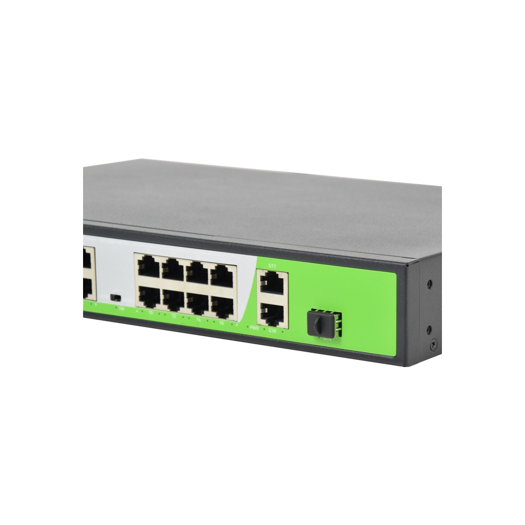 Комутатор мережевий ZKTeco ZK-PoE1621N-200W (ZK-PoE1621N(S)-200W) - зображення 3