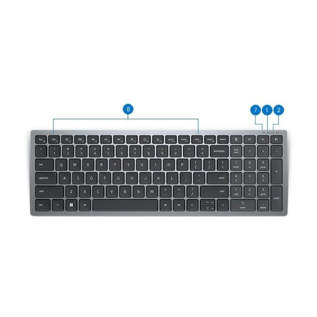 Клавіатура Dell Compact Multi-Device Wireless Keyboard KB740 RU (580-AKOZ) - зображення 8