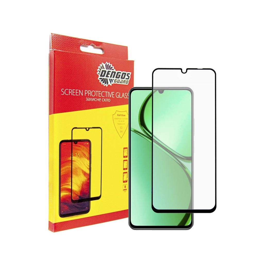 Скло захисне Dengos Full Glue Realme C63 (black) (TGFG-370) - зображення 1