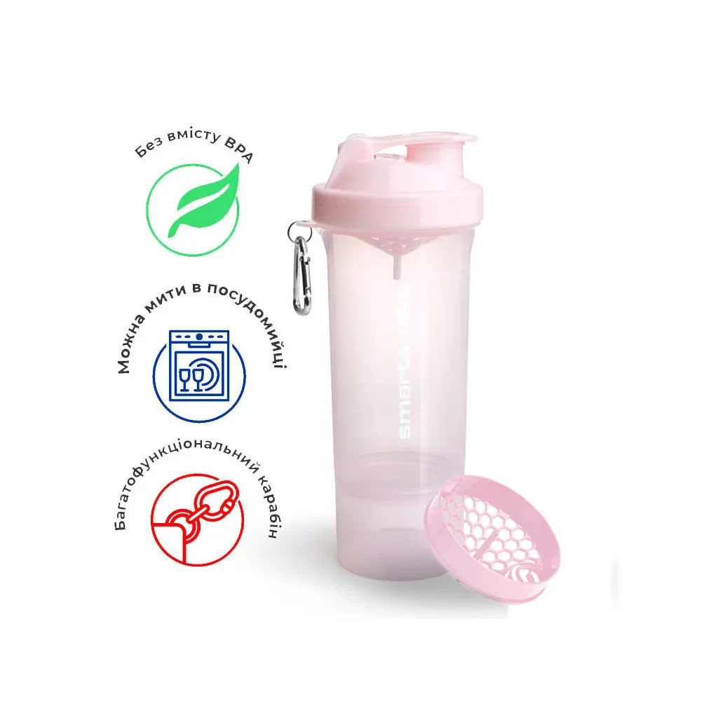 Шейкер спортивний SmartShake Slim 500ml Cotton Pink (10252501) - изображение 11