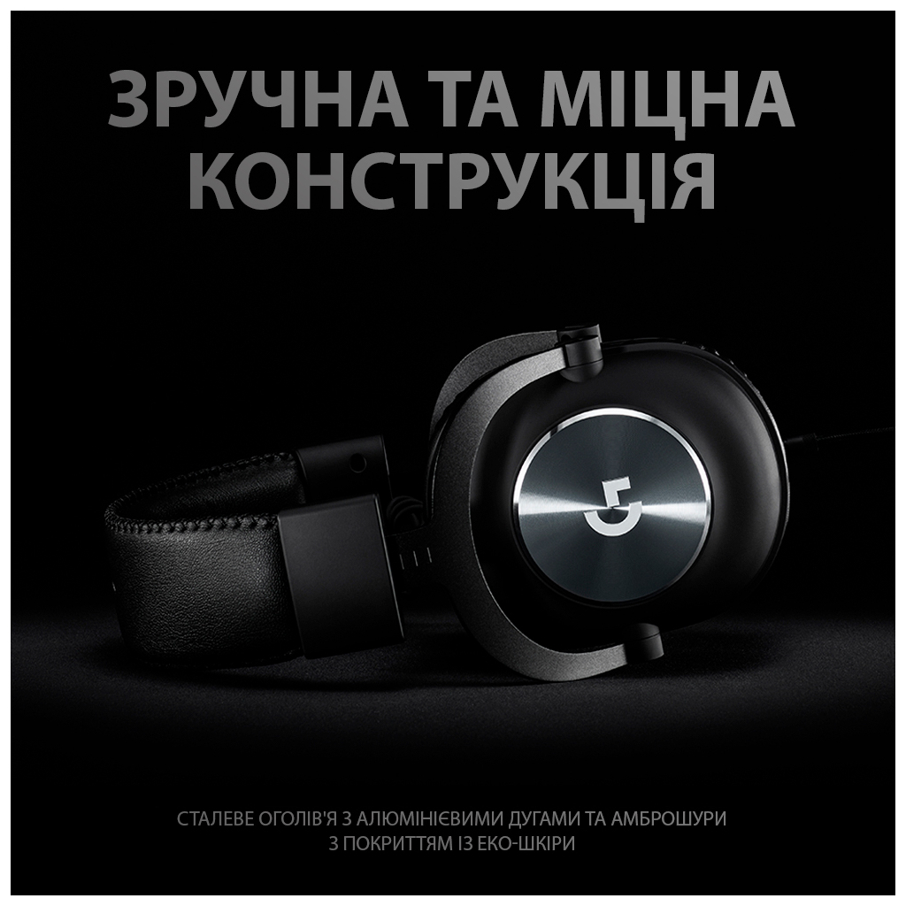Навушники Logitech G PRO Gaming Headset BLACK USB (981-000812) - зображення 2