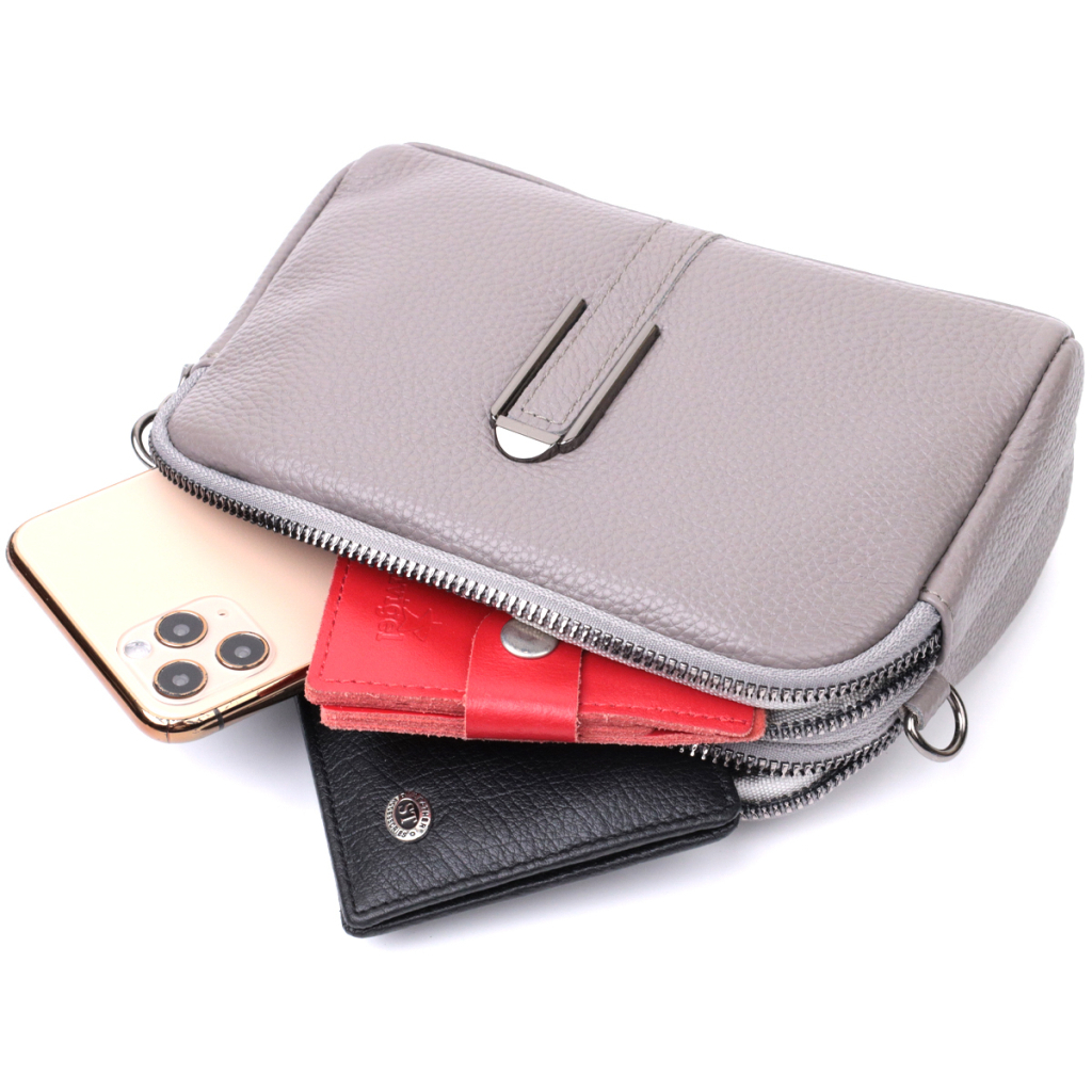 Сумка Vintage З натуральної шкіри Сіра (22278) - зображення 8