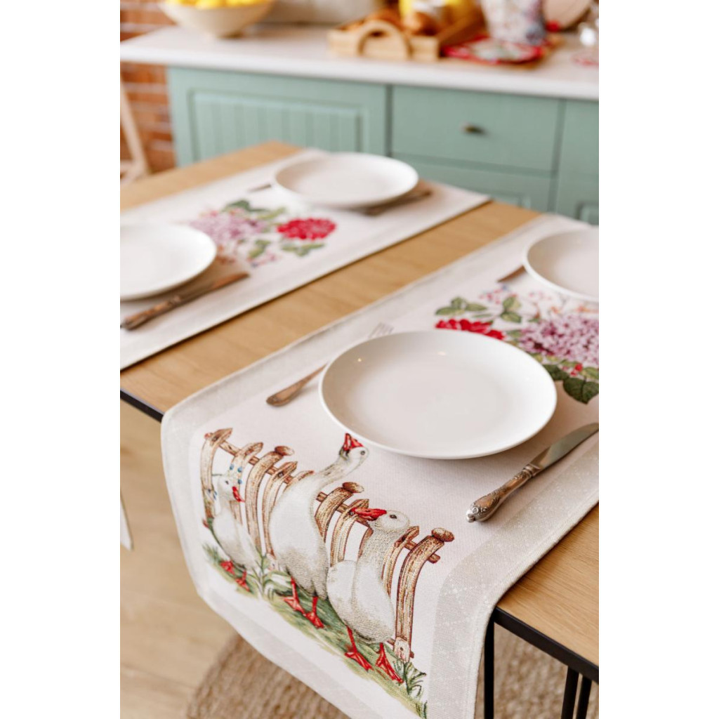 Доріжка на стіл Прованс гобеленова Велекодня Гуси 35х100 см (034161) - зображення 9