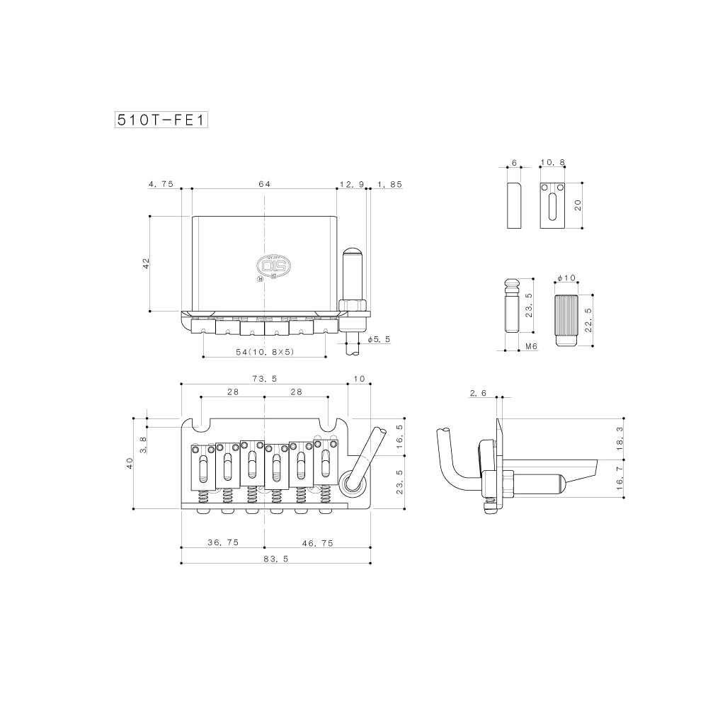 Бридж для гітари Gotoh 510T-FE1 C - зображення 2