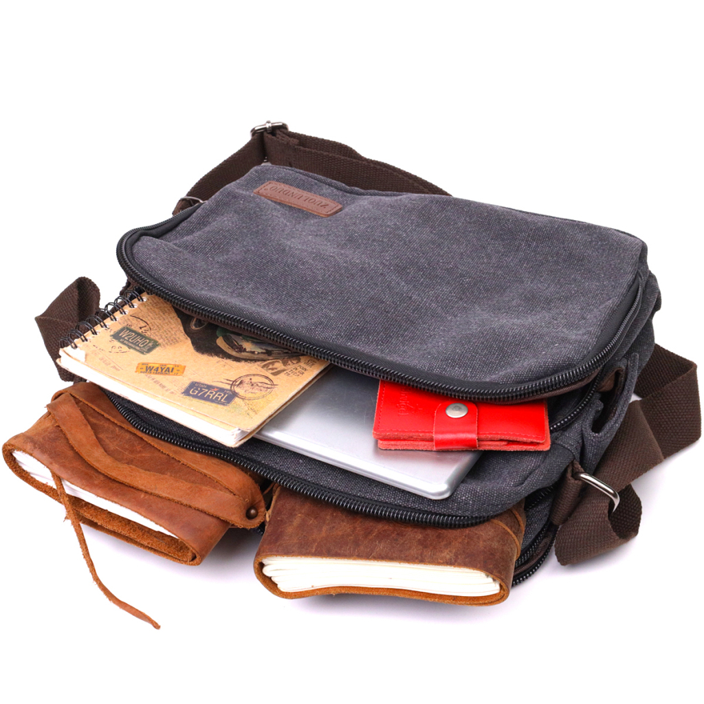 Сумка Vintage З текстилю Чорна (22204) - зображення 8