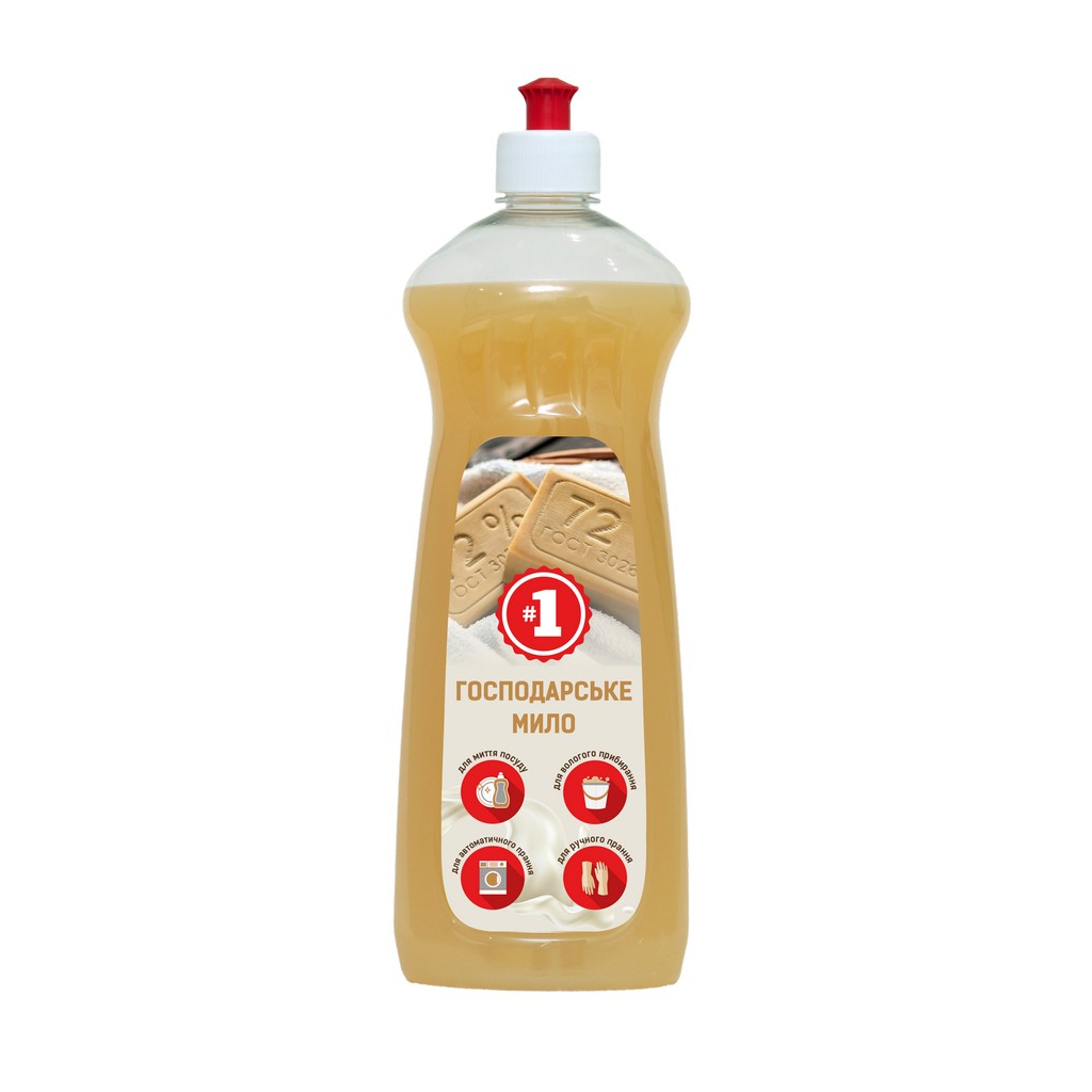 Гель для прання #1 Мило господарське рідке 1 кг (4820270631782) - изображение 1
