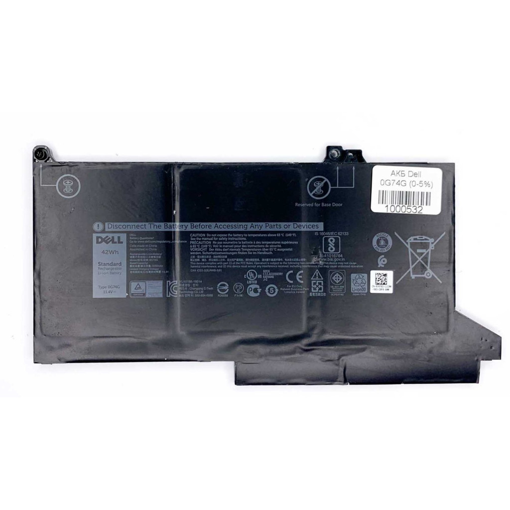 Акумулятор до ноутбука Dell Latitude E7280 0G74G, 42Wh (3500mAh), 3cell, 11.4V, Li-ion (A47846) - зображення 1