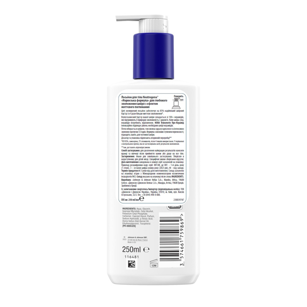 Лосьйон для тіла Neutrogena Норвезька формула Глибоке зволоження для сухої шкіри 250 мл (3574661190709/3574660514520/3574661759869) - зображення 2