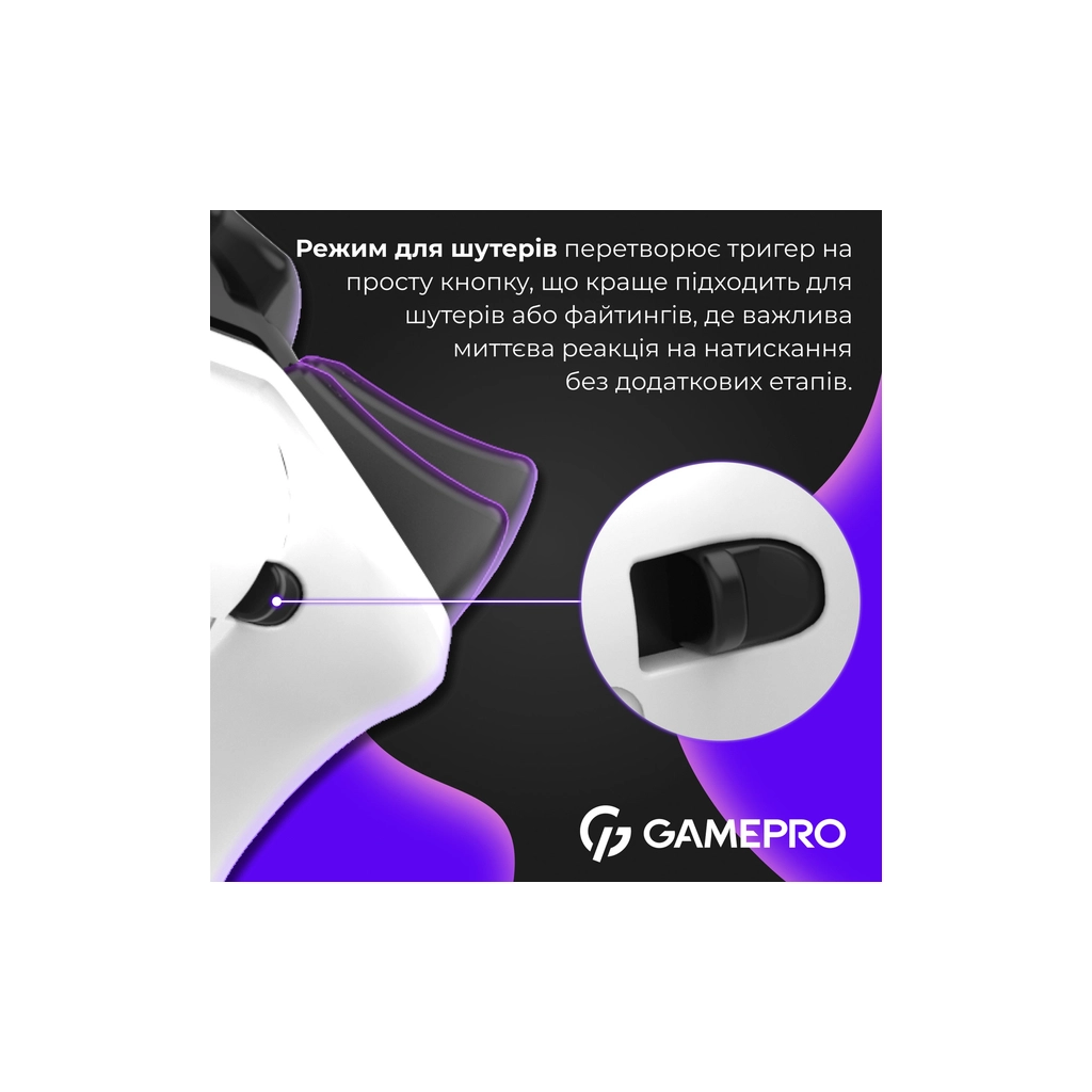 Геймпад GamePro GPX13W 2.4G/BT 5.1/USB/PC/iOS/Android RGB White (GPX13W) - зображення 6
