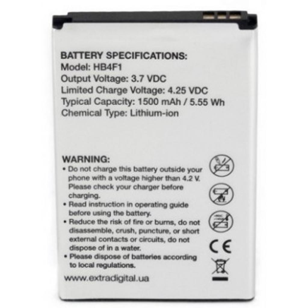Акумуляторна батарея Extradigital Huawei HB4F1 1500 mAh (BMH6434) - зображення 2