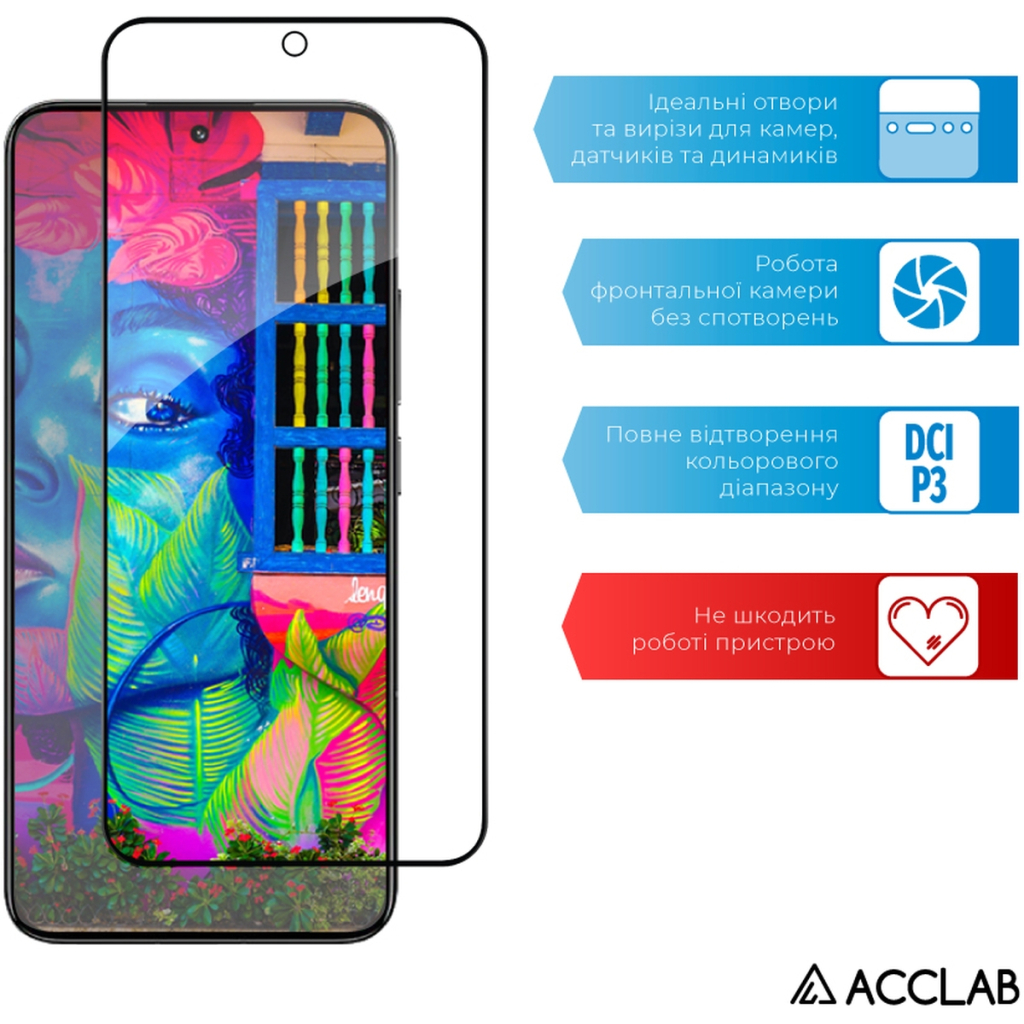 Скло захисне ACCLAB Full Glue Xiaomi 13 Black (1283126559297) - зображення 5