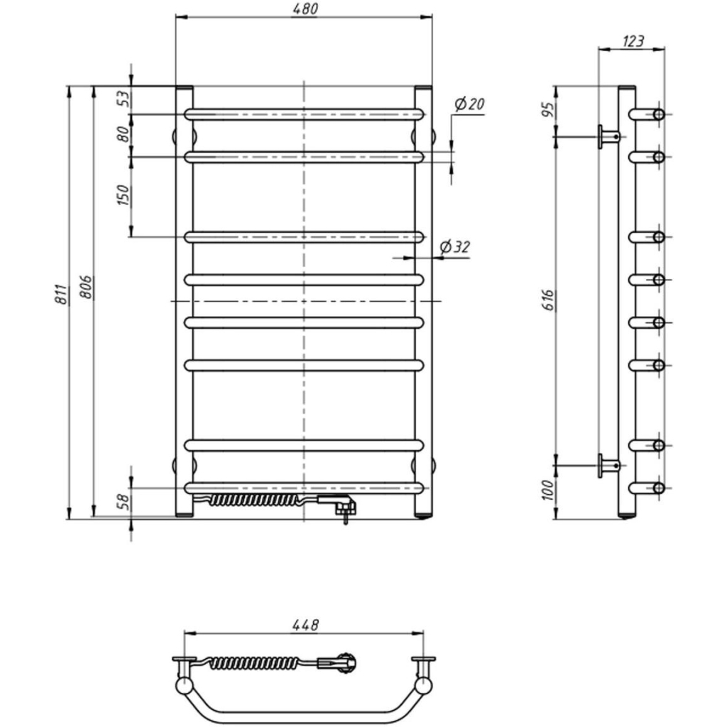 Сушарка для рушників Navin Блюз 480x800 (12-006130-4880) - изображение 5
