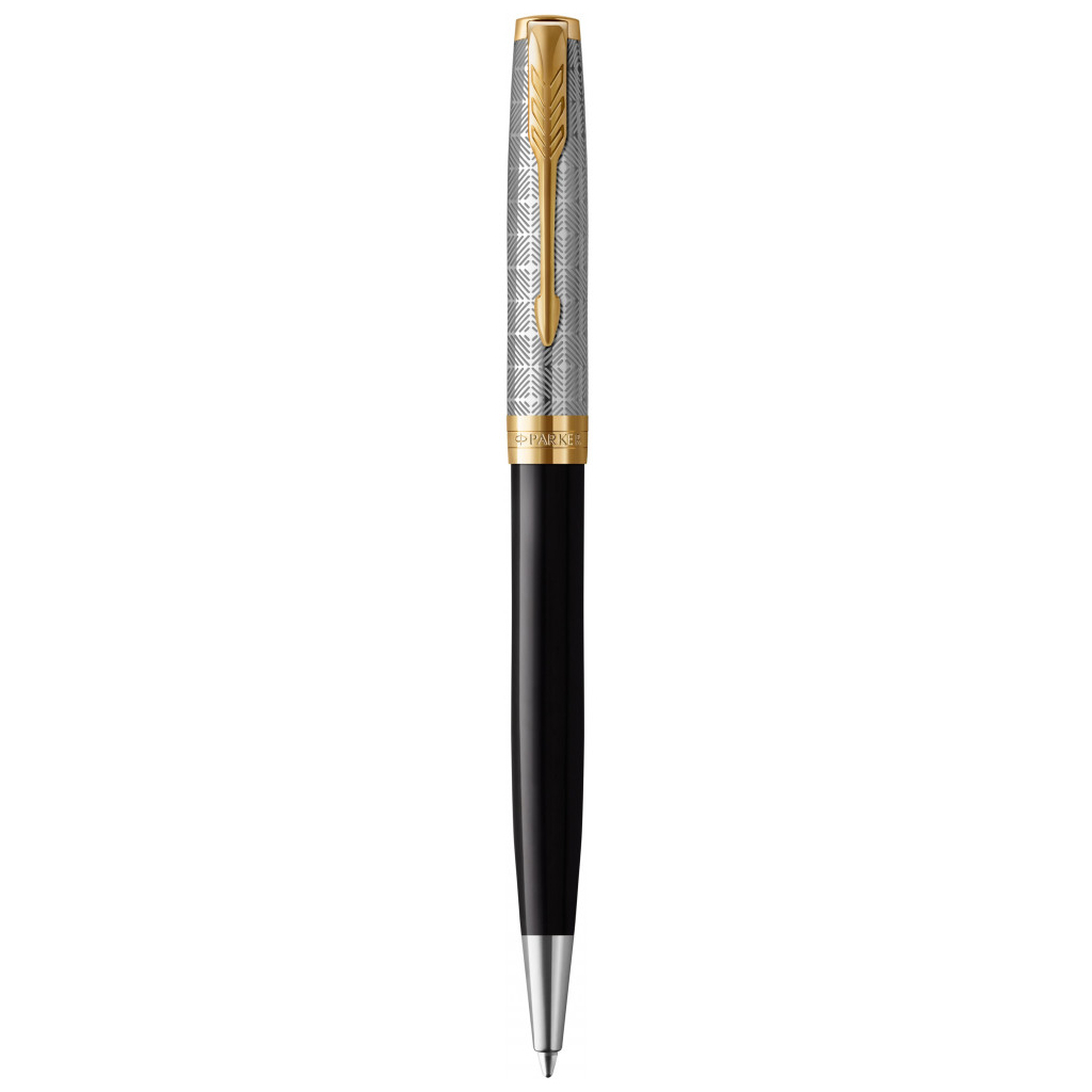 Ручка кулькова Parker SONNET 17 Metal & Black Lacquer GT BP (68 132) - изображение 1