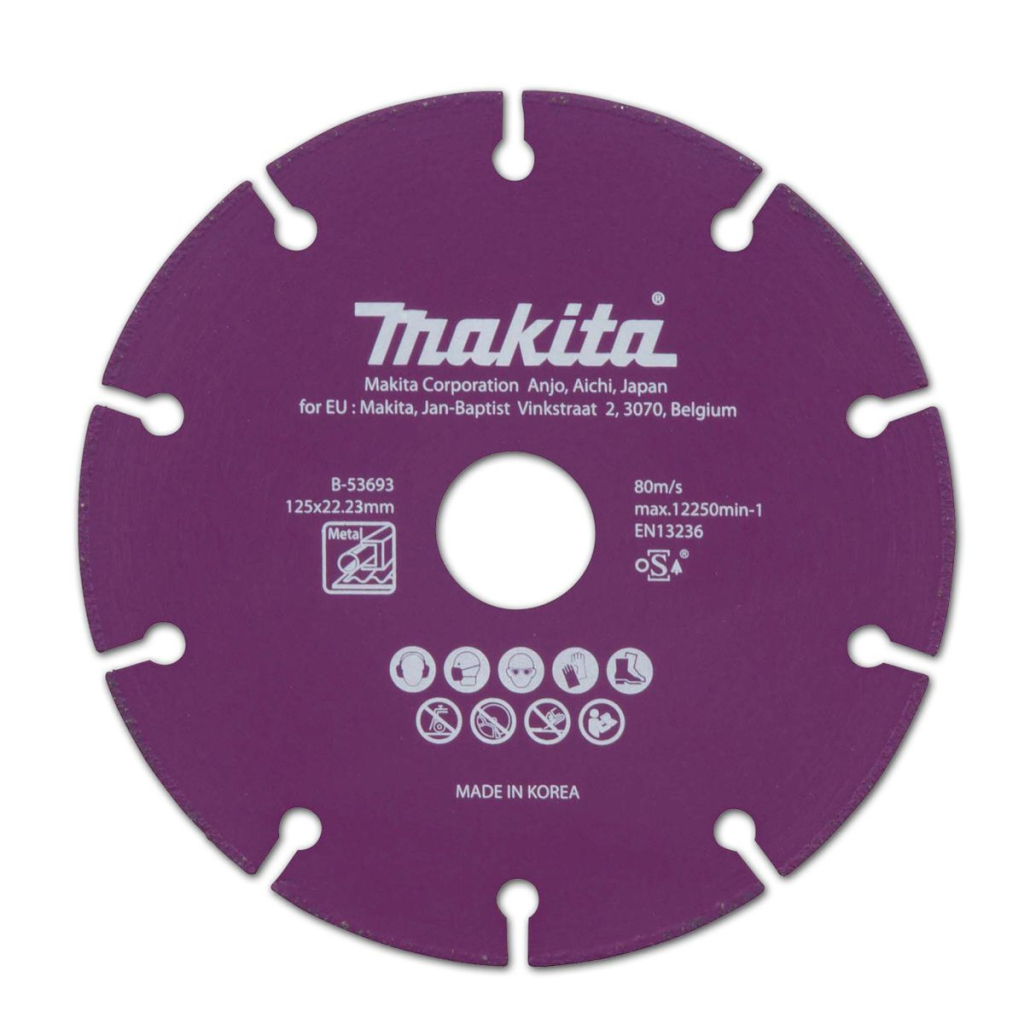 Круг відрізний Makita алмазний SPECIALIZED по металу сегментний 125х22,23x1,3 мм (B-53693) - зображення 1