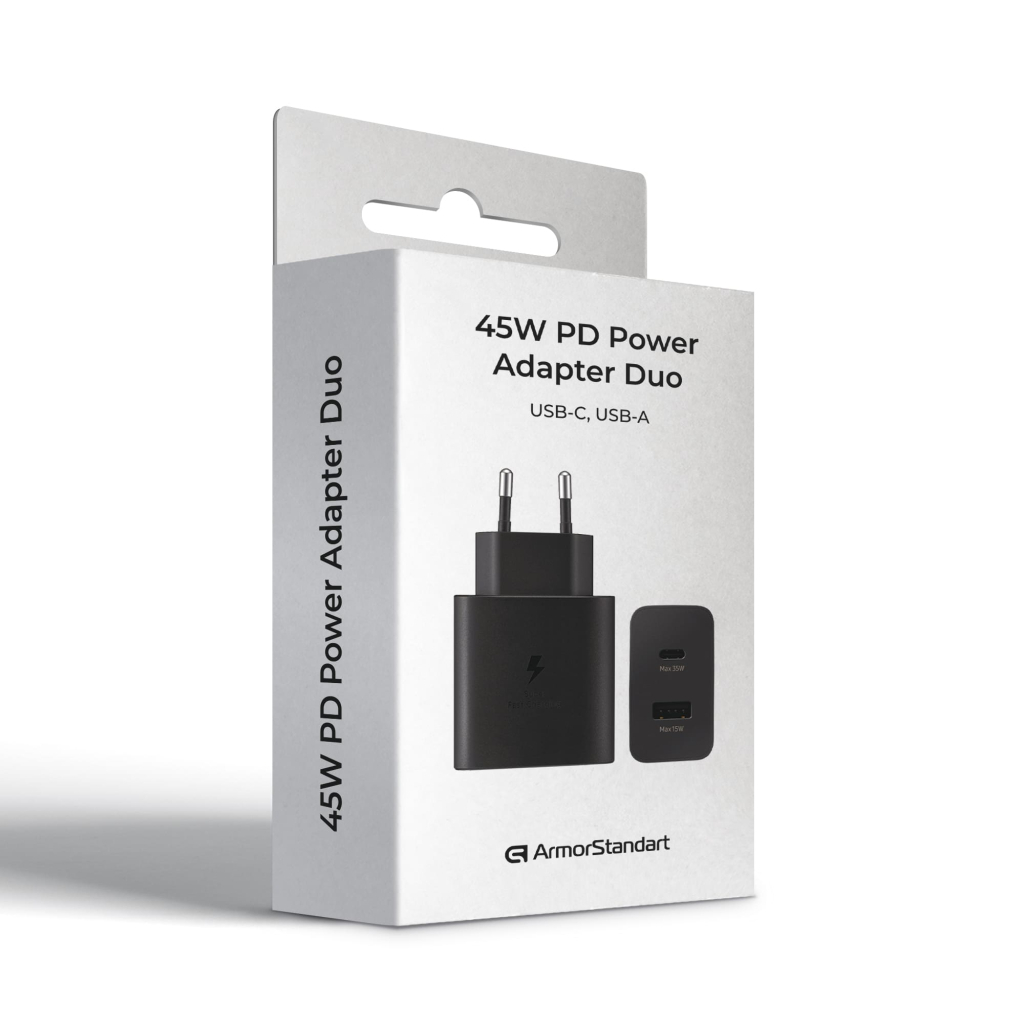 Зарядний пристрій Armorstandart AR-TA220 45W A+C PD Fast Charger Black (ARM73646) - зображення 2