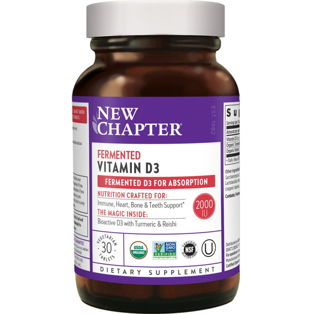 Вітамін New Chapter Ферментований вітамін D3, Fermented Vitamin D3, 30 таблеток (NC0262) - зображення 1