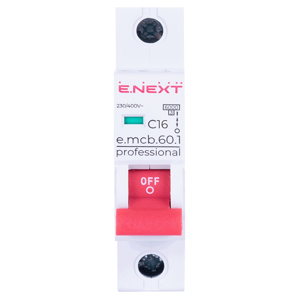 Автоматичний вимикач E.NEXT 1-п e.mcb.pro 16А C ( 6кА) (p042008) - изображение 2