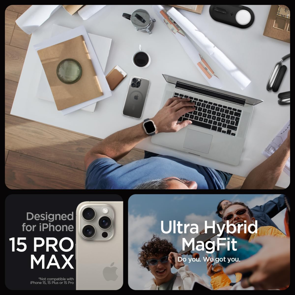 Чохол до мобільного телефона Spigen Apple iPhone 15 Pro Max Ultra Hybrid MagFit Graphite (ACS06577) - изображение 5