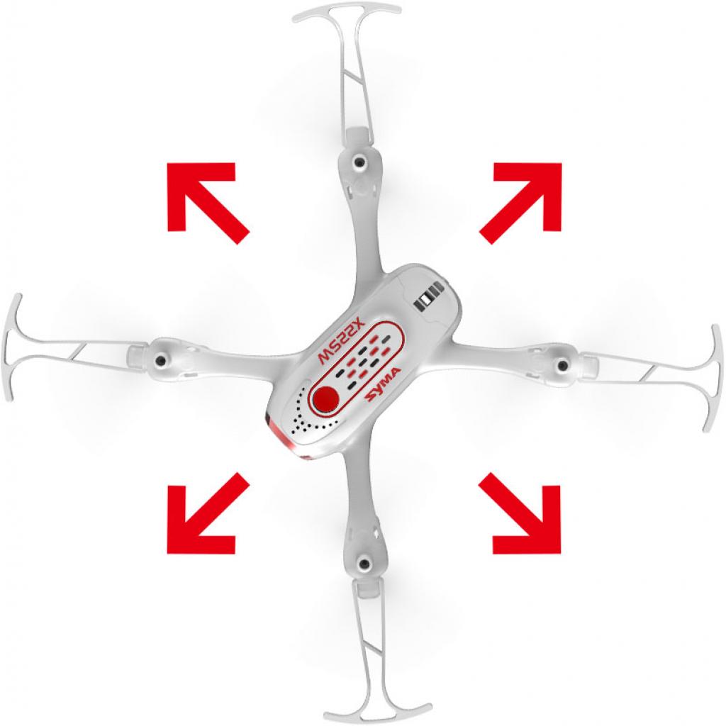Радіокерована іграшка Syma Квадрокоптер 2,4 Ггц з FPV-камерою 14,4 cм (X22SW White) - зображення 4
