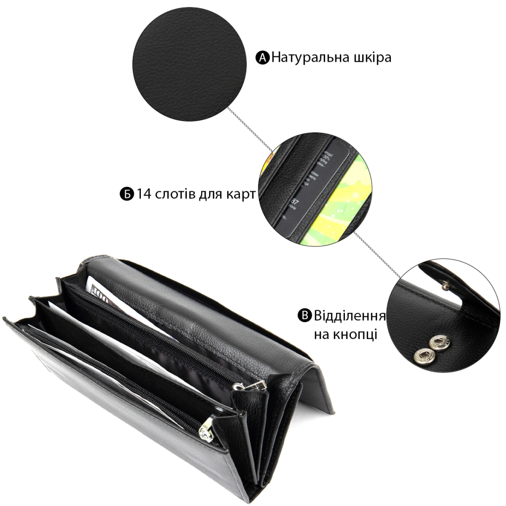 Гаманець ST Leather Чорний (19388) - изображение 4
