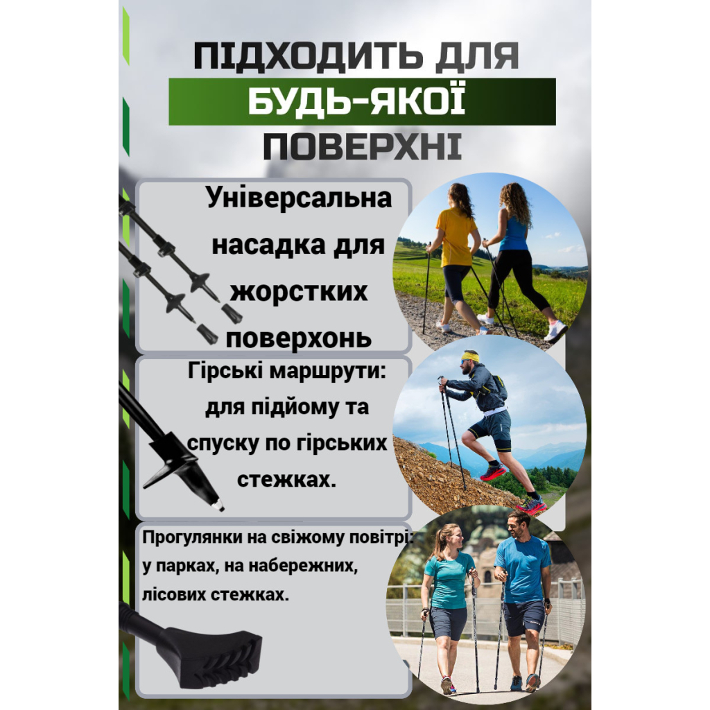 Палиці для скандинавської ходи PowerPlay 9108 Sisu Black/Gold 80-135 см (PP_9108_Sisu) - зображення 7