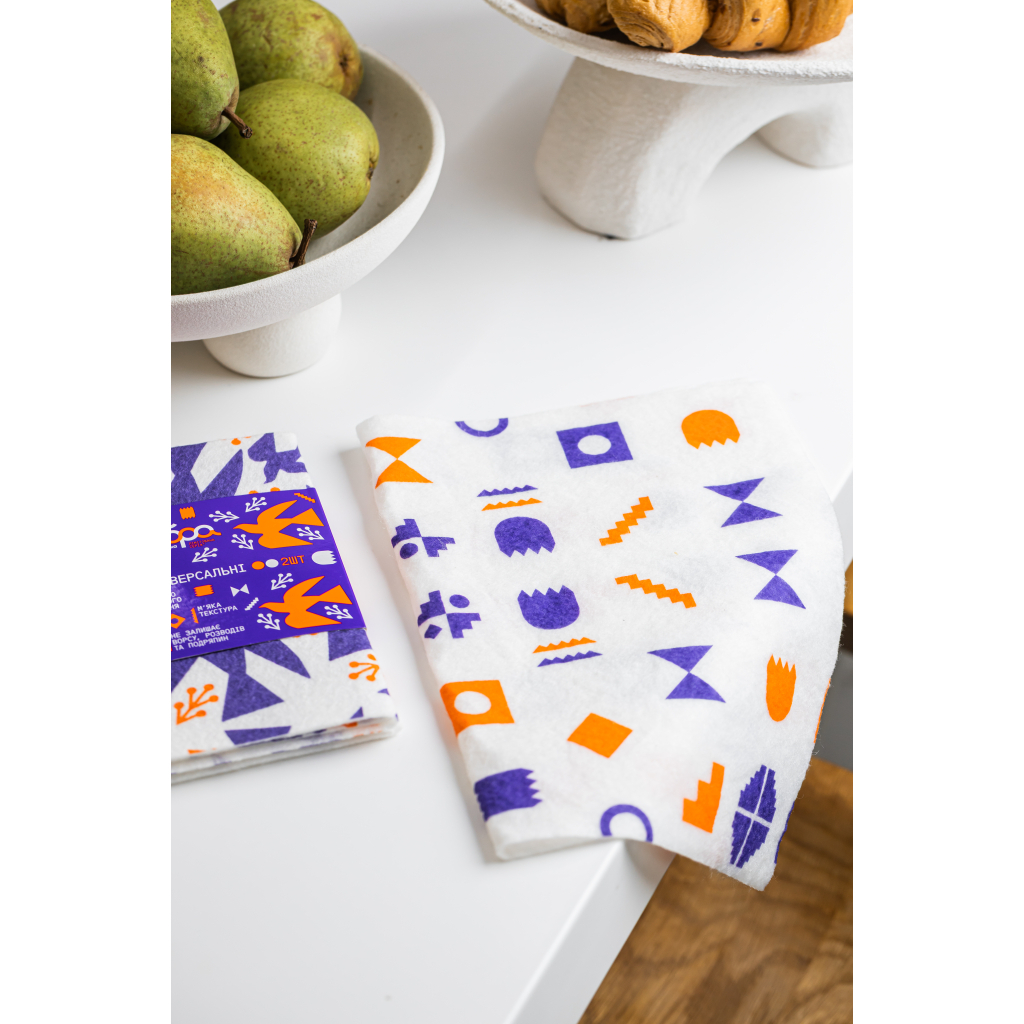 Серветки для прибирання Добра Господарочка Колекція Вибійка Універсальні Білі з принтом 2 шт. (4820086524032) - зображення 5