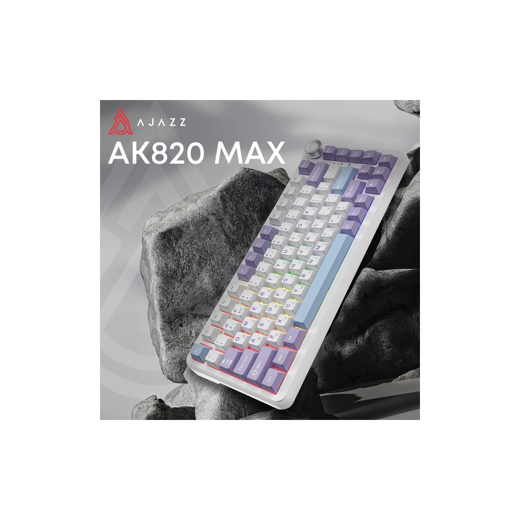 Клавіатура Ajazz AK820 MAX Magnetic Switch RGB USB White (AK820MAX-WM-PWB) - зображення 3