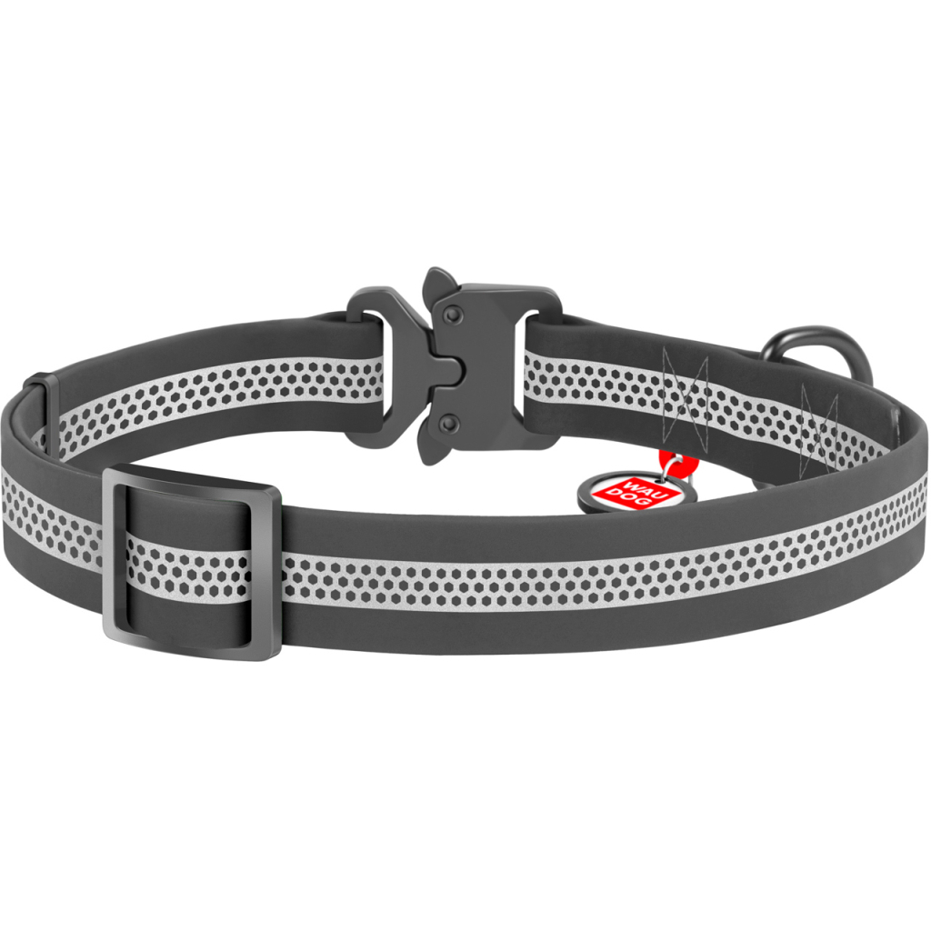 Нашийник для тварин WAUDOG Waterproof металева пряжка-фастекс XXL Ш 40 мм Д 46-70 см сірий (261711) - зображення 2