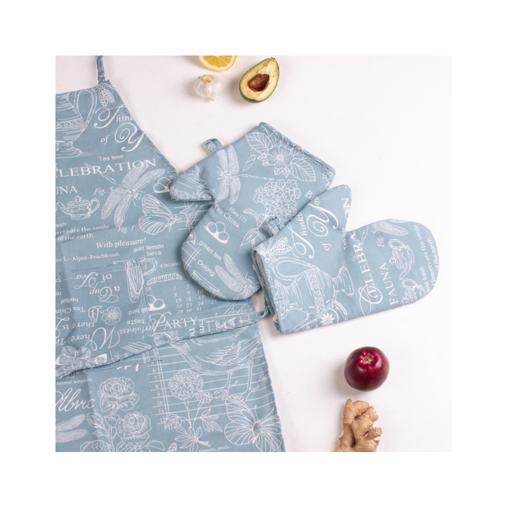 Фартух MirSon Набір №211 - Green birds дві прихватки + дві рукавички-прихватки + фартух (2200006754206) - picture 4