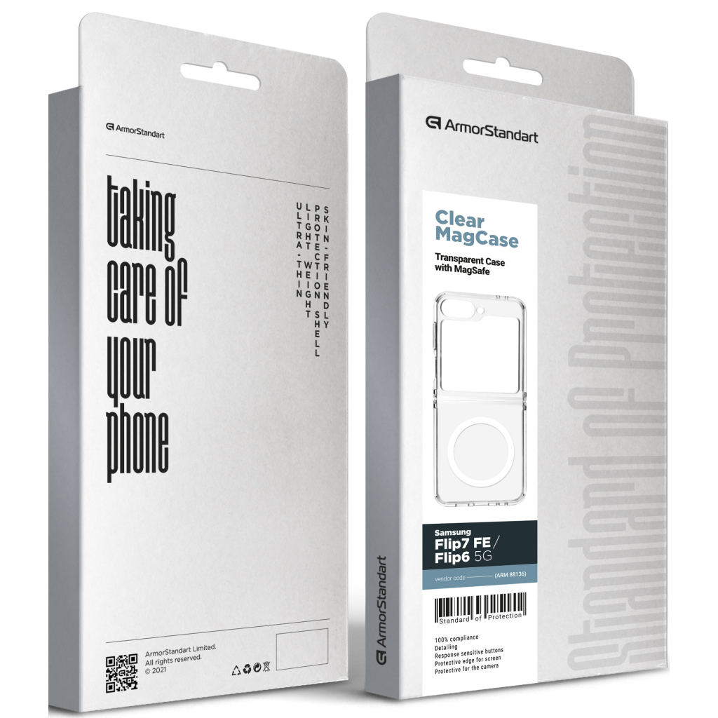 Чохол до мобільного телефона Armorstandart Clear MagCase Samsung Flip7 FE / Flip6 5G Transparent (ARM88136) - зображення 5
