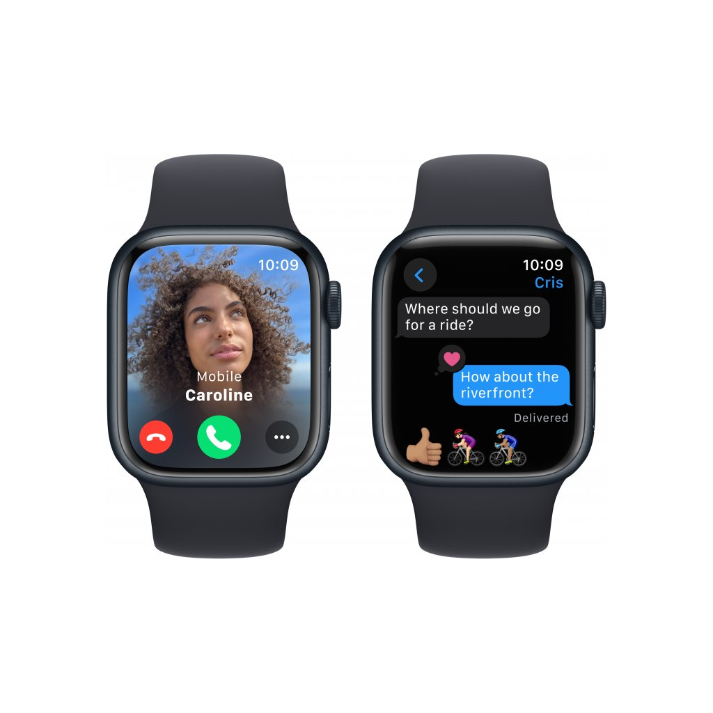 Смарт-годинник Apple Watch Series 9 GPS 45mm Midnight Aluminium Case with Midnight Sport Band - S/M (MR993QP/A) - зображення 6