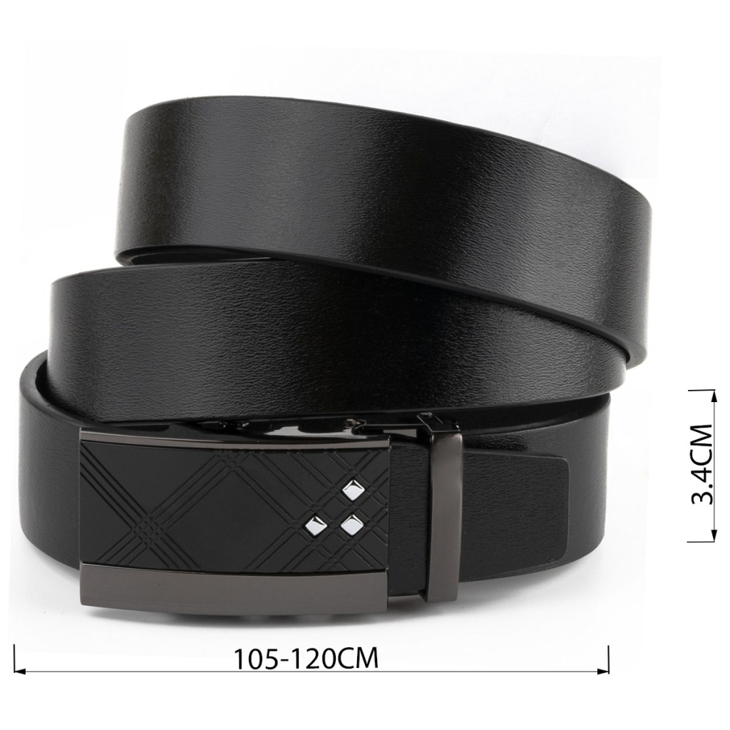 Ремінь Vintage Чоловічий з ромбами на пряжці Чорний (20291) - зображення 3