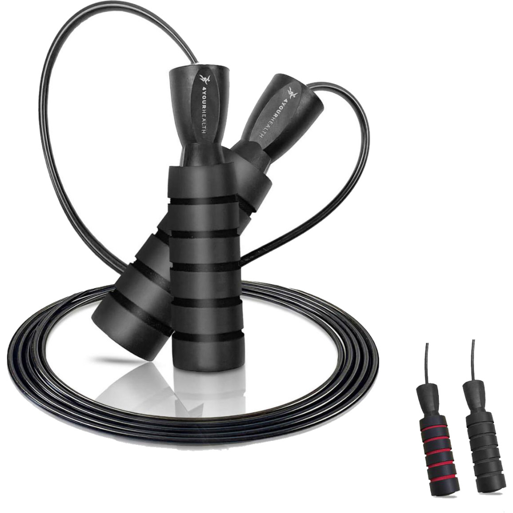 Скакалка 4yourhealth Premium Jump Rope 2488 швидкісна 2.5м Чорна (4YH_2488_Black) - зображення 7