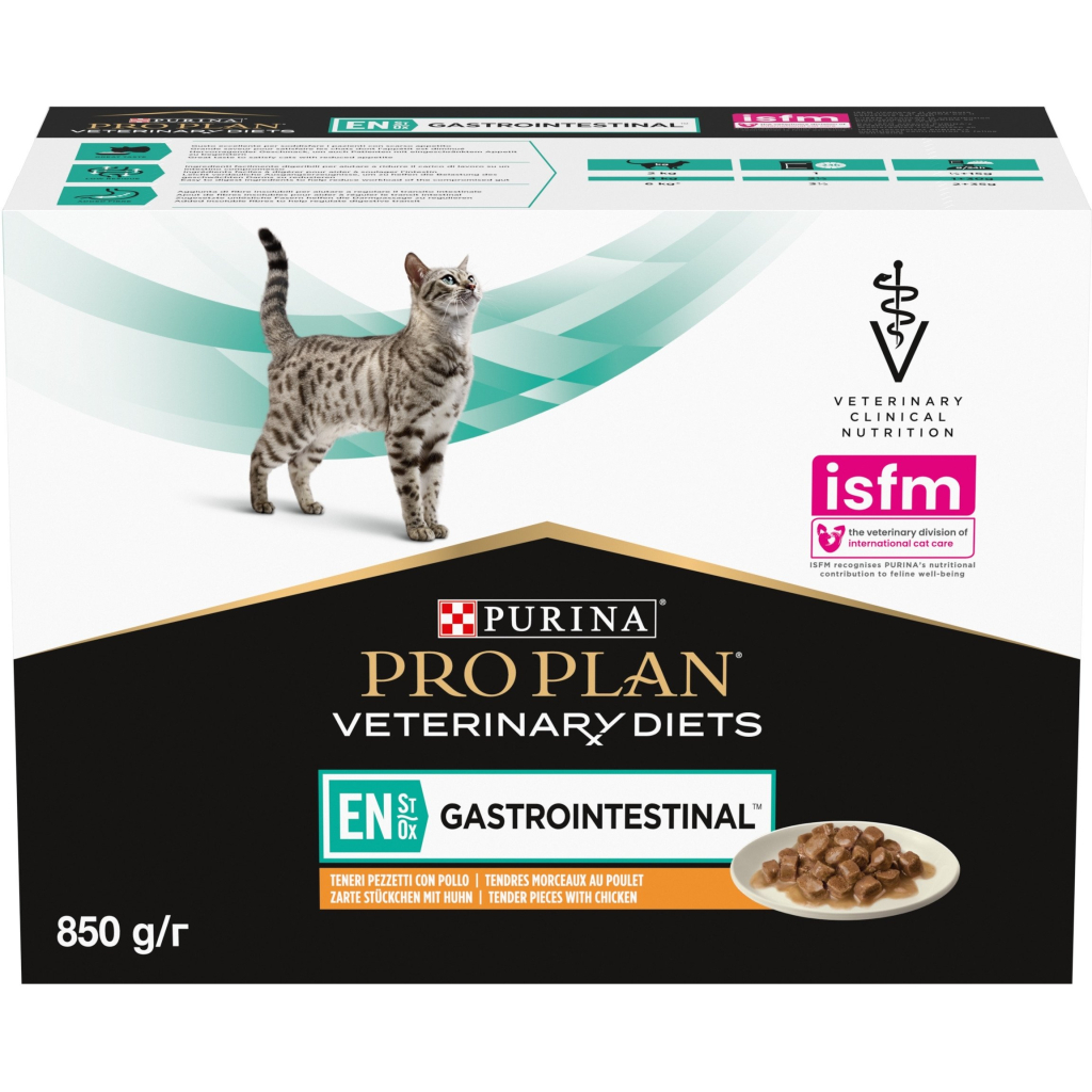 Вологий корм для кішок Purina Pro Plan Veterinary Diets EN Gastrointestinal При хворобах шлунково-кишкового тракту З куркою 10 x 85 г (8445290093561) - зображення 4
