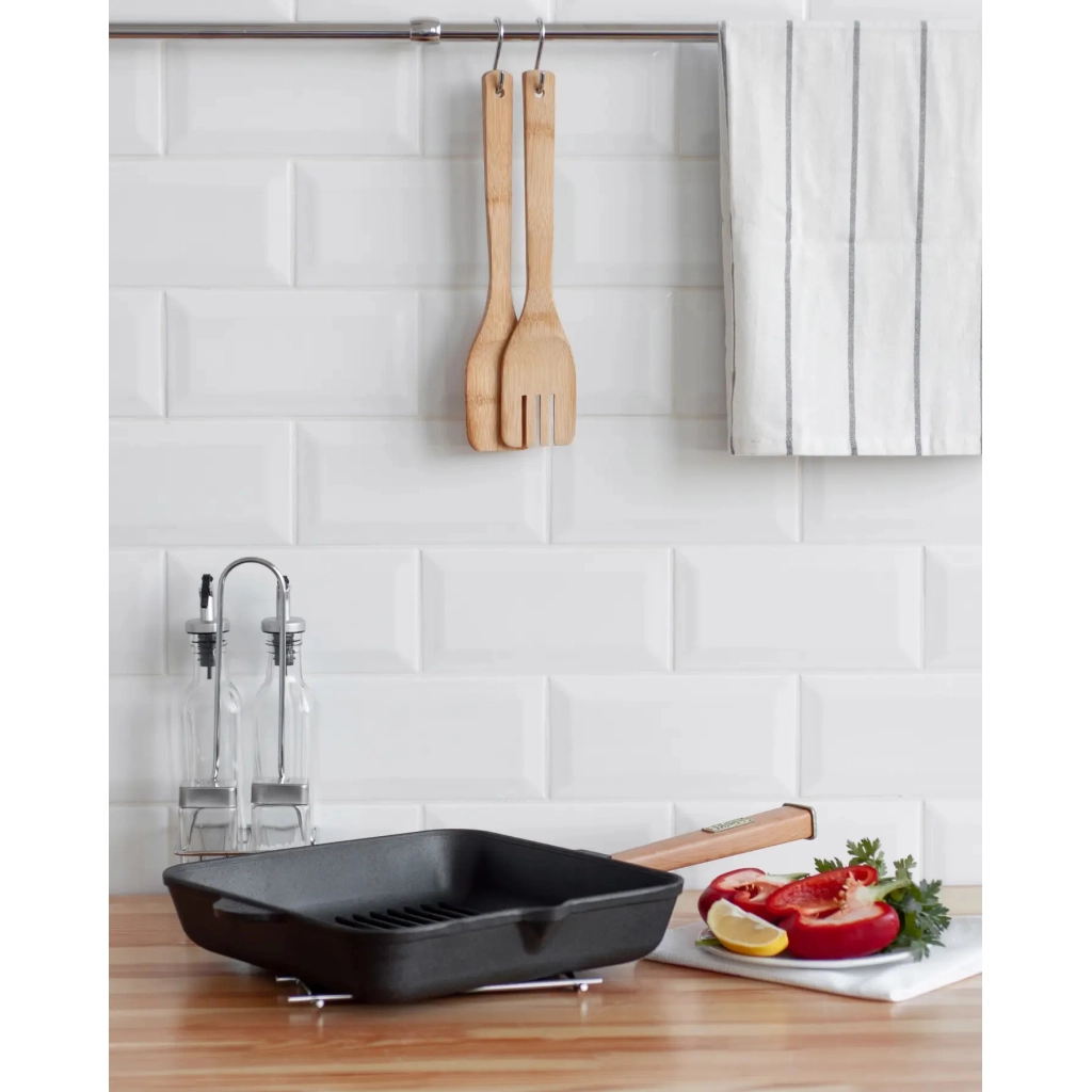 Сковорода Brizoll Optima чавунна квадратна Гриль з ручкою 260х260х50 мм (O262650G-P) - зображення 4