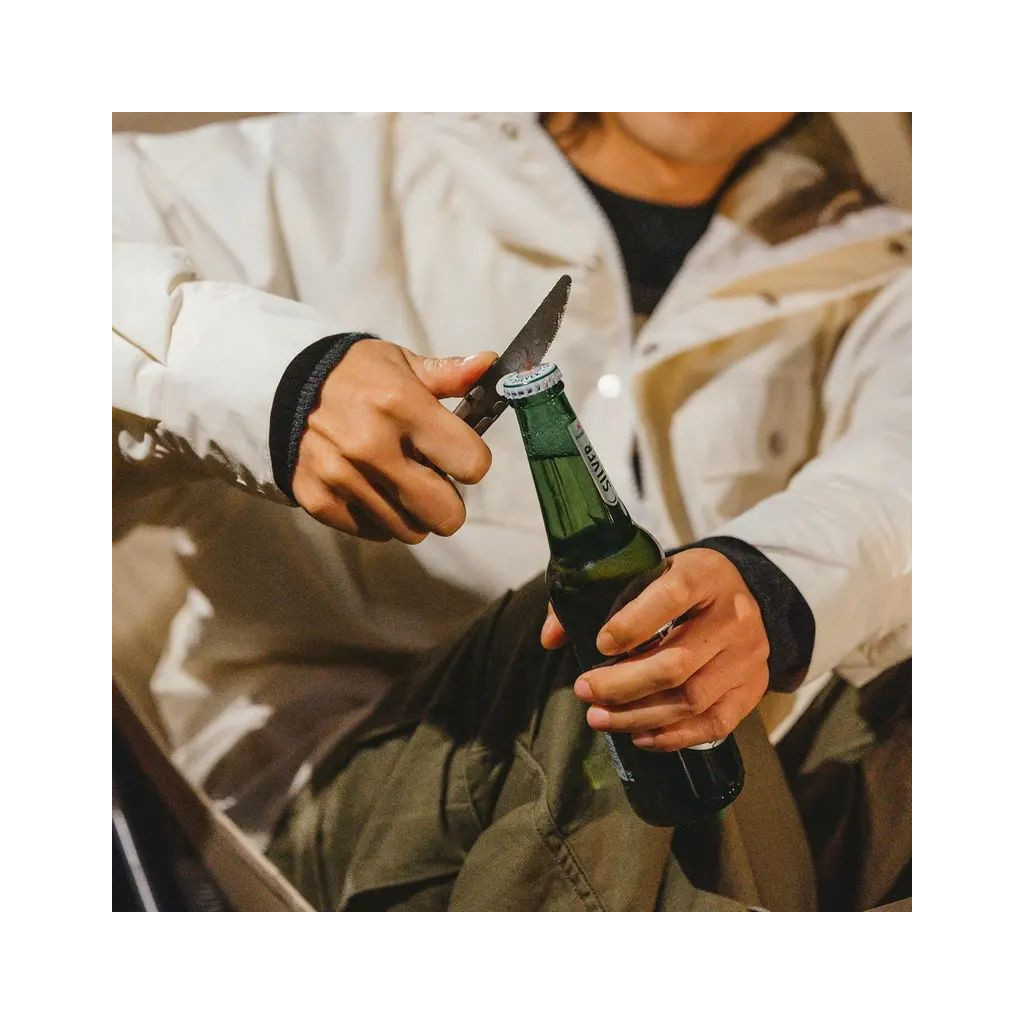 Набір туристичного посуду Naturehike ложка, виделка, ніж з титану CNH22CJ017 сірий з мішечком (6927595711910) - зображення 5