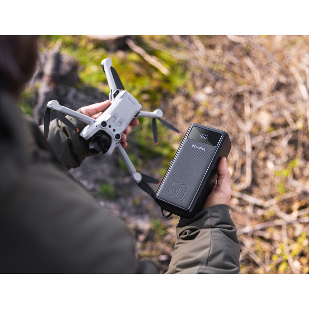 Батарея універсальна Sandberg 50000mAh 130W PD, 3хUSB 3xType-C LED 2W (420-75) - зображення 8