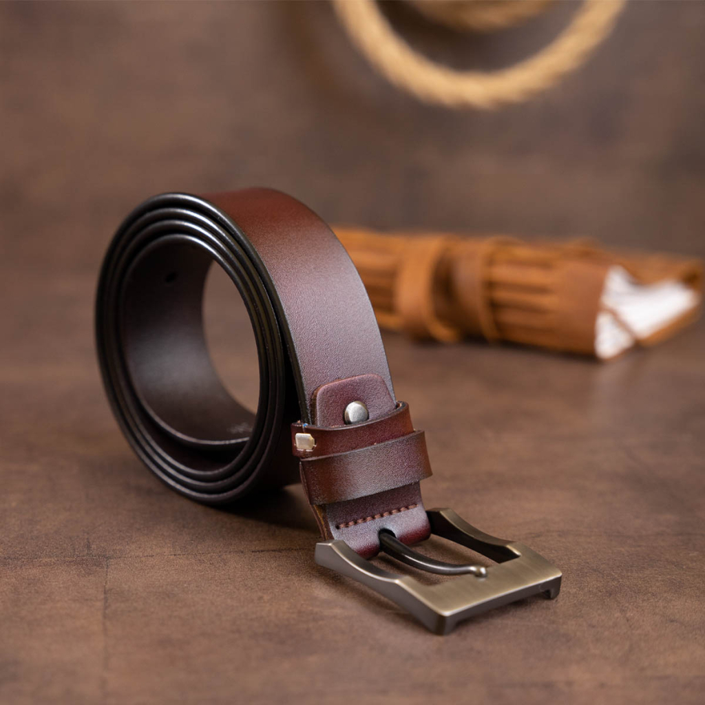 Ремінь Vintage Чоловічий з класичною пряжкою Коричневий (20357) - зображення 9