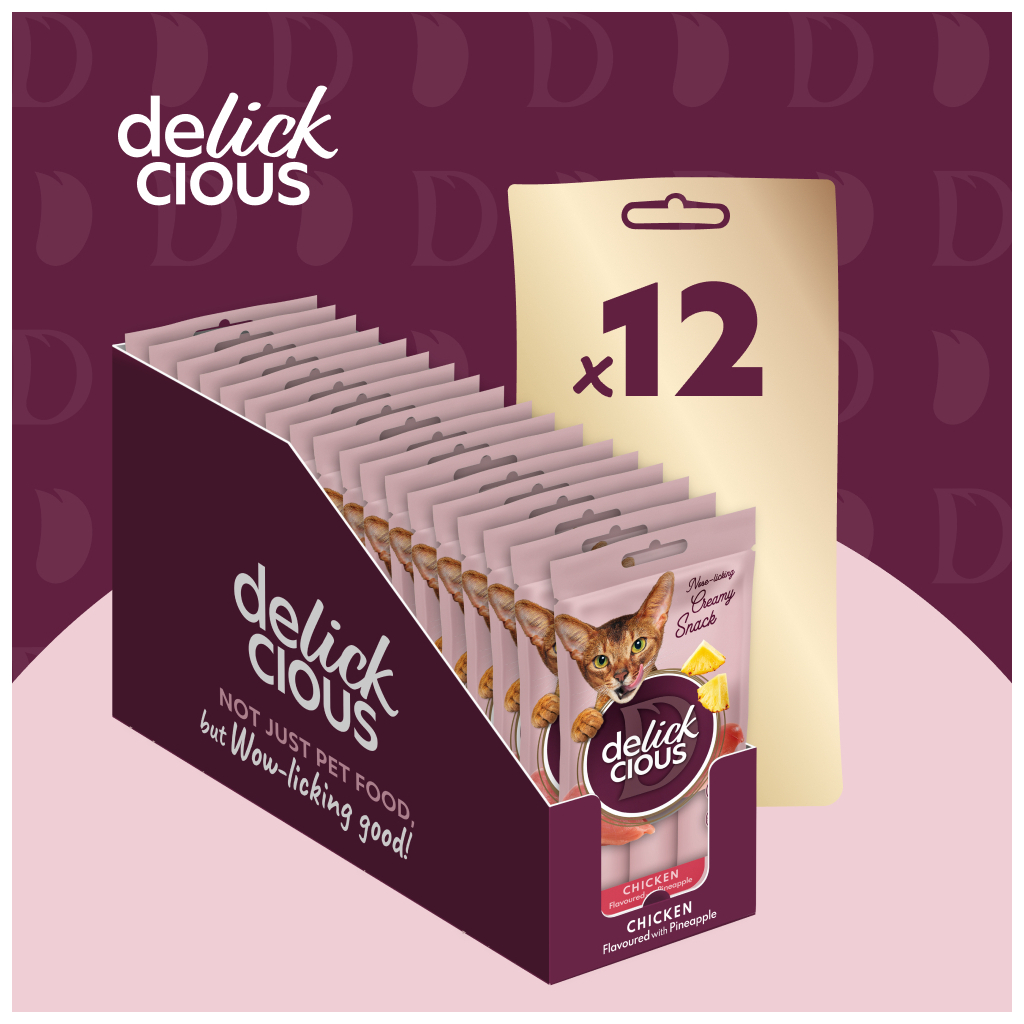 Ласощі для котів Delickcious Курка з додаванням ананасу 4 х 15 г (4820269141629) - изображение 5