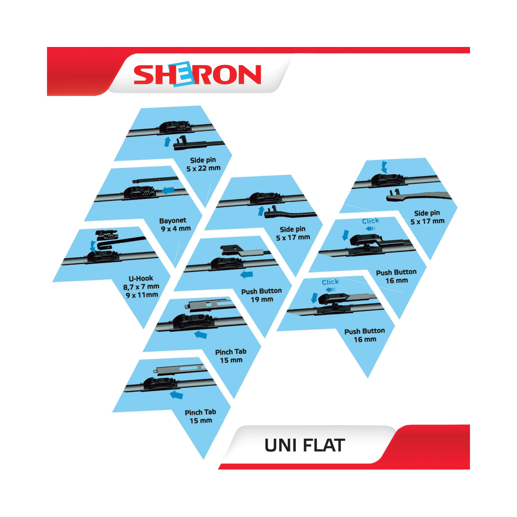 Щітка склоочисника Sheron 375 мм Uni flat (000577) - зображення 4