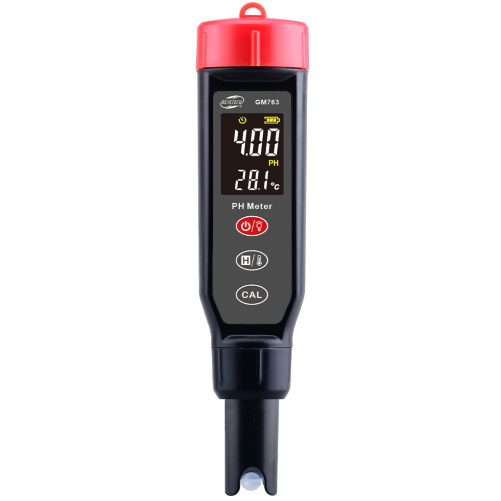 Тестер якості рідин Benetech кислотності та температури (pH-метр) 0,00-14,00 pH (+/-0,05) ,GM763 (GM763) - изображение 1