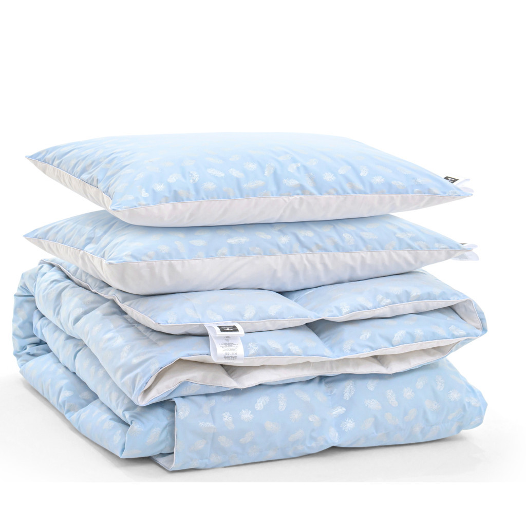 Ковдра MirSon Набір пуховий №2107 Bio-Blue Зима 90% пух 155х215 + подушки 50х70 2 шт м'які (2200003023114) - зображення 4
