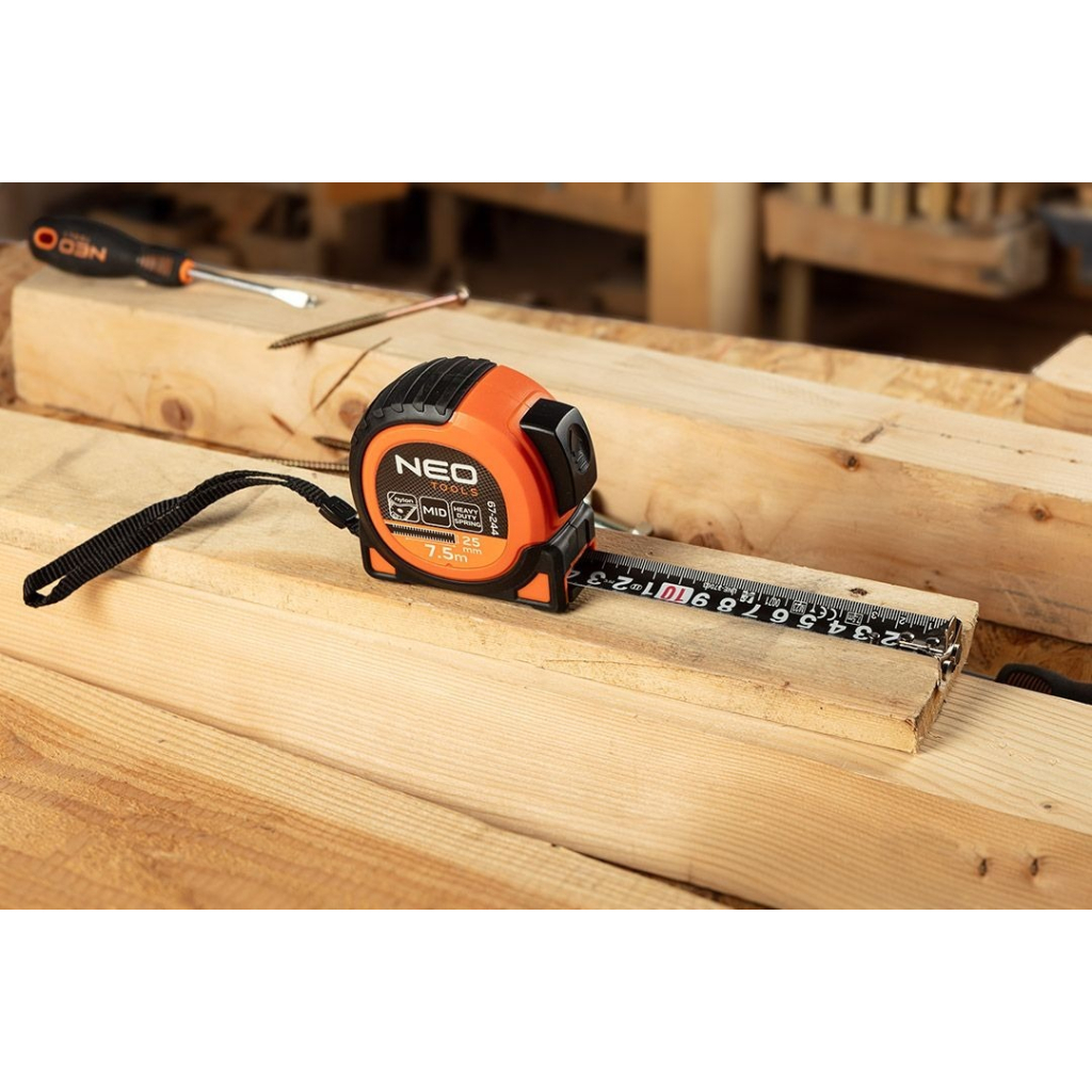 Рулетка Neo Tools Super Black, 7.5мx25мм, з фіксатором змотування, магніт (67-244) - зображення 10