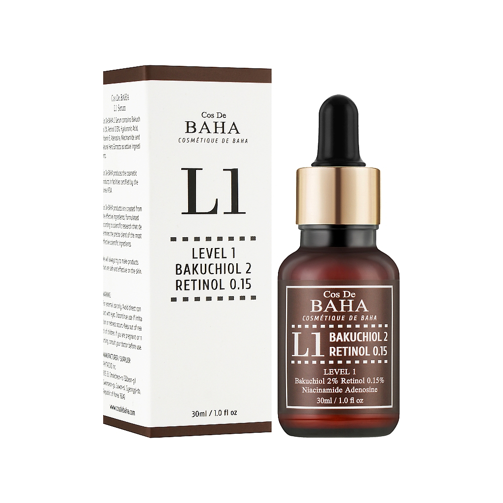 Сироватка для обличчя Cos De BAHA L1 Bakuchiol & Retinol Serum Антивікова 30 мл (8809240318171) - зображення 2