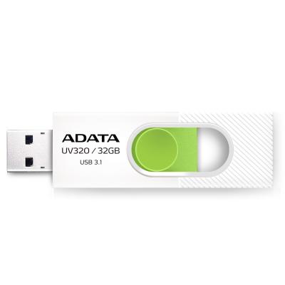 USB флеш накопичувач ADATA 32GB UV320 White/Green USB 3.1 (AUV320-32G-RWHGN) - зображення 2
