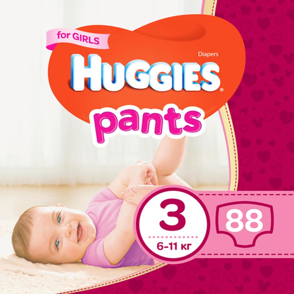 Підгузки Huggies Pants 3 для дівчаток (6-11 кг) 88 шт (5029053564074) - зображення 1
