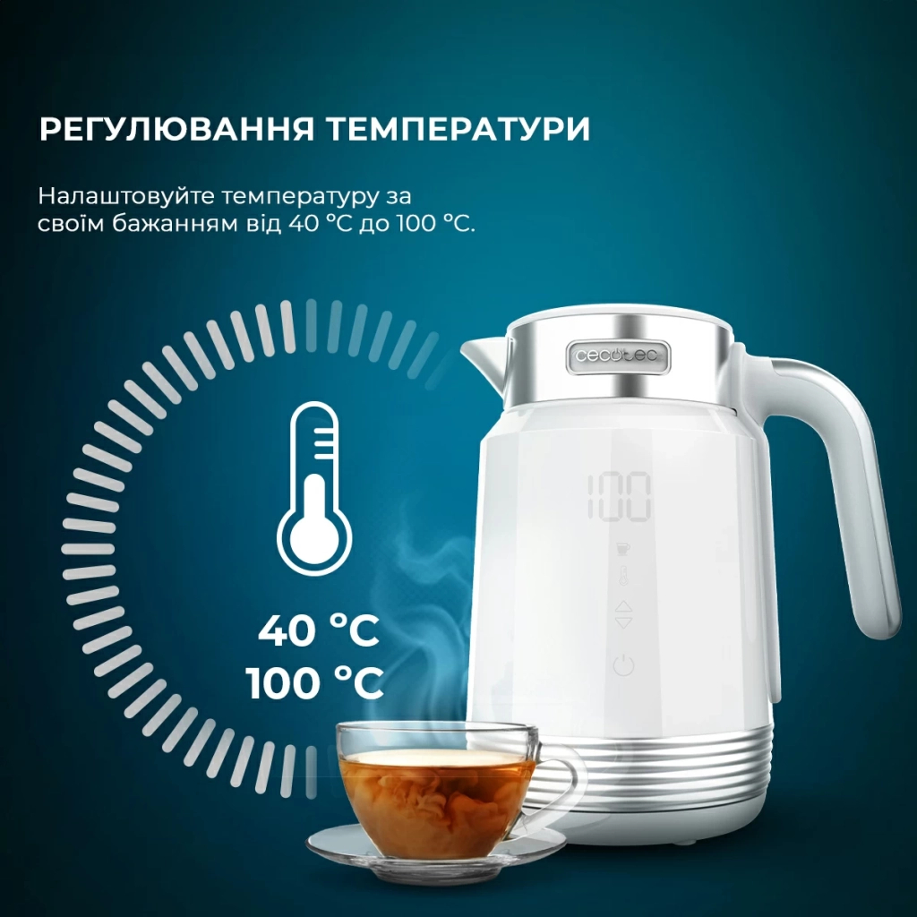Електрочайник Cecotec ThermoSense 600 Touch White (CCTC-01749) - зображення 6