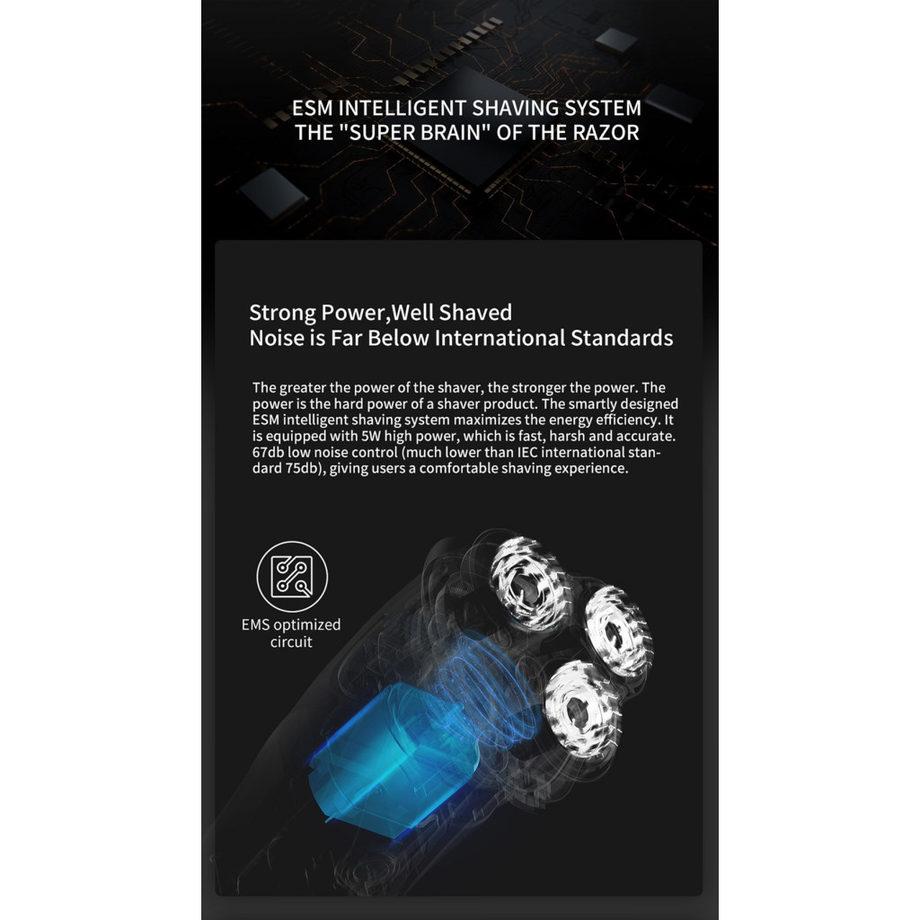 Електробритва Xiaomi Enchen Steel 3S Black/Gold - зображення 9
